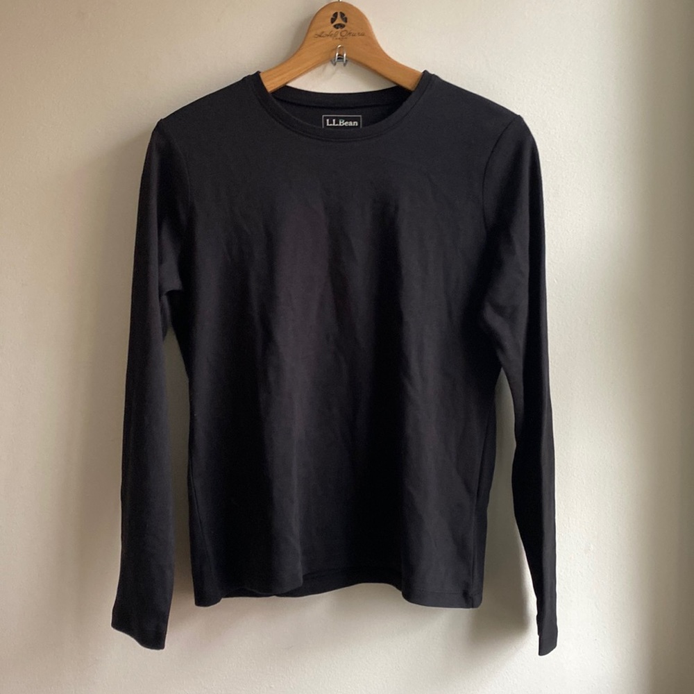 LL Bean Black Cotton Long Sleeve Shirt
